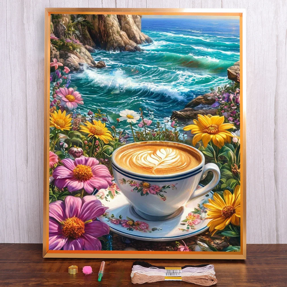 Coffe Flower Pre-Printed 11CT Cross-Stitch Embroidery Set DMC Threads Needlework Handmade Handicraft Craft Stamped Floss Package
Coffe Flower Pre-Printed 11CT Cross-Stitch Embroidery Set DMC Threads Needlework Handmade Handicraft Craft Stamped Floss Package