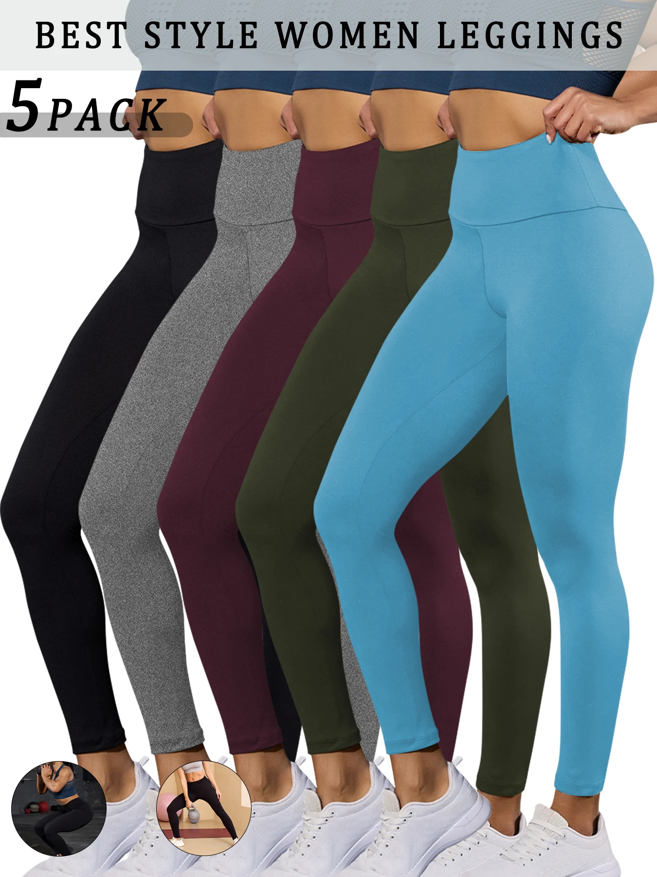 5 Pack Women's Super Soft High Waisted Tummy Control No See Through Workout Yoga Running Athletic Push Up Gym Fitness Leggings
5 Pack Women's Super Soft High Waisted Tummy Control No See Through Workout Yoga Running Athletic Push Up Gym Fitness Leggings