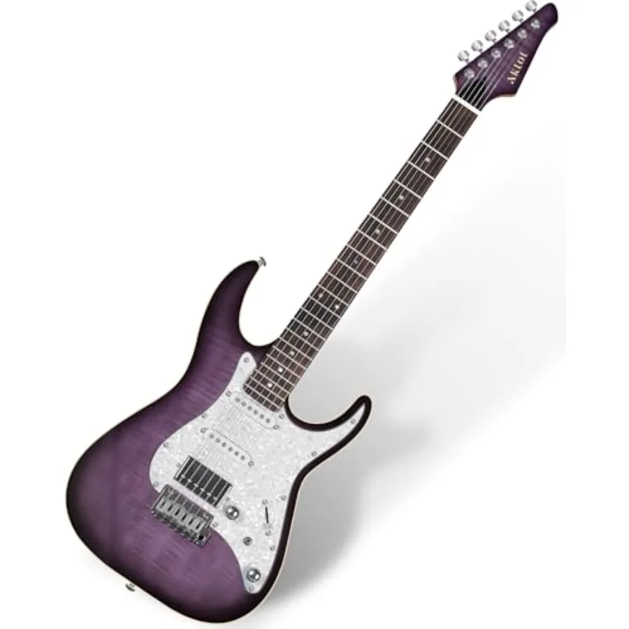 Solid Body Electric Guitar Flame Maple Top HSS Alnico V Pickups with Coil-Split Roasted Maple Neck Locking Tuners Veltrix Serie
Solid Body Electric Guitar Flame Maple Top HSS Alnico V Pickups with Coil-Split Roasted Maple Neck Locking Tuners Veltrix Serie