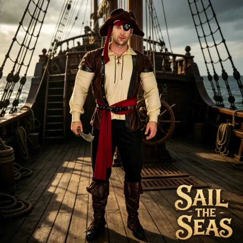 Pirate Roleplay Costume Vest Pants & Waist Sash Set for Men Quick Dry & Wrinkle Resistant Perfect for Halloween
Pirate Roleplay Costume Vest Pants & Waist Sash Set for Men Quick Dry & Wrinkle Resistant Perfect for Halloween