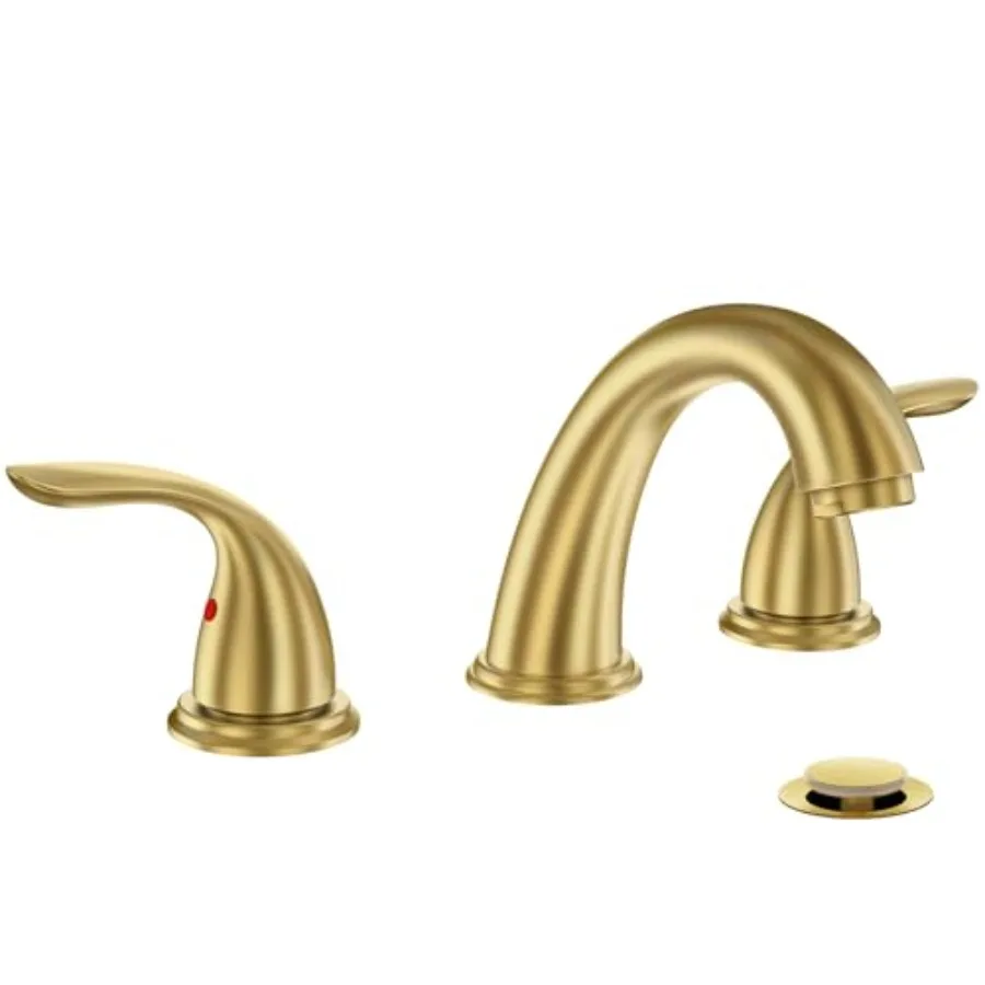 8 Inch Widespread 2-Handle 3 Hole Bathroom Faucet with Metal Pop-Up Drain Assembly Low Arc Bathroom Sink Faucet WF008-5-BG
8 Inch Widespread 2-Handle 3 Hole Bathroom Faucet with Metal Pop-Up Drain Assembly Low Arc Bathroom Sink Faucet WF008-5-BG