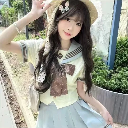 Women's Jirai kei Japanese School Uniform Cosplay Set, Classic Sailor Suit with Pleated Skirt & College Style
Women's Jirai kei Japanese School Uniform Cosplay Set, Classic Sailor Suit with Pleated Skirt & College Style