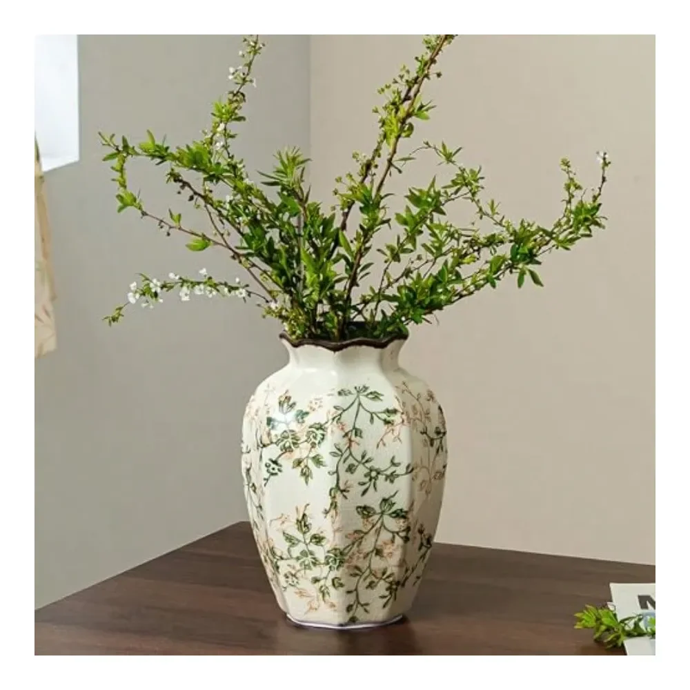 Pastoral Octagonal Vase Green And Beige Retro Ceramic Flower Vases Rustic Farmhouse Vases Chinoiserie Floral Small Vase For Hom
Pastoral Octagonal Vase Green And Beige Retro Ceramic Flower Vases Rustic Farmhouse Vases Chinoiserie Floral Small Vase For Hom
