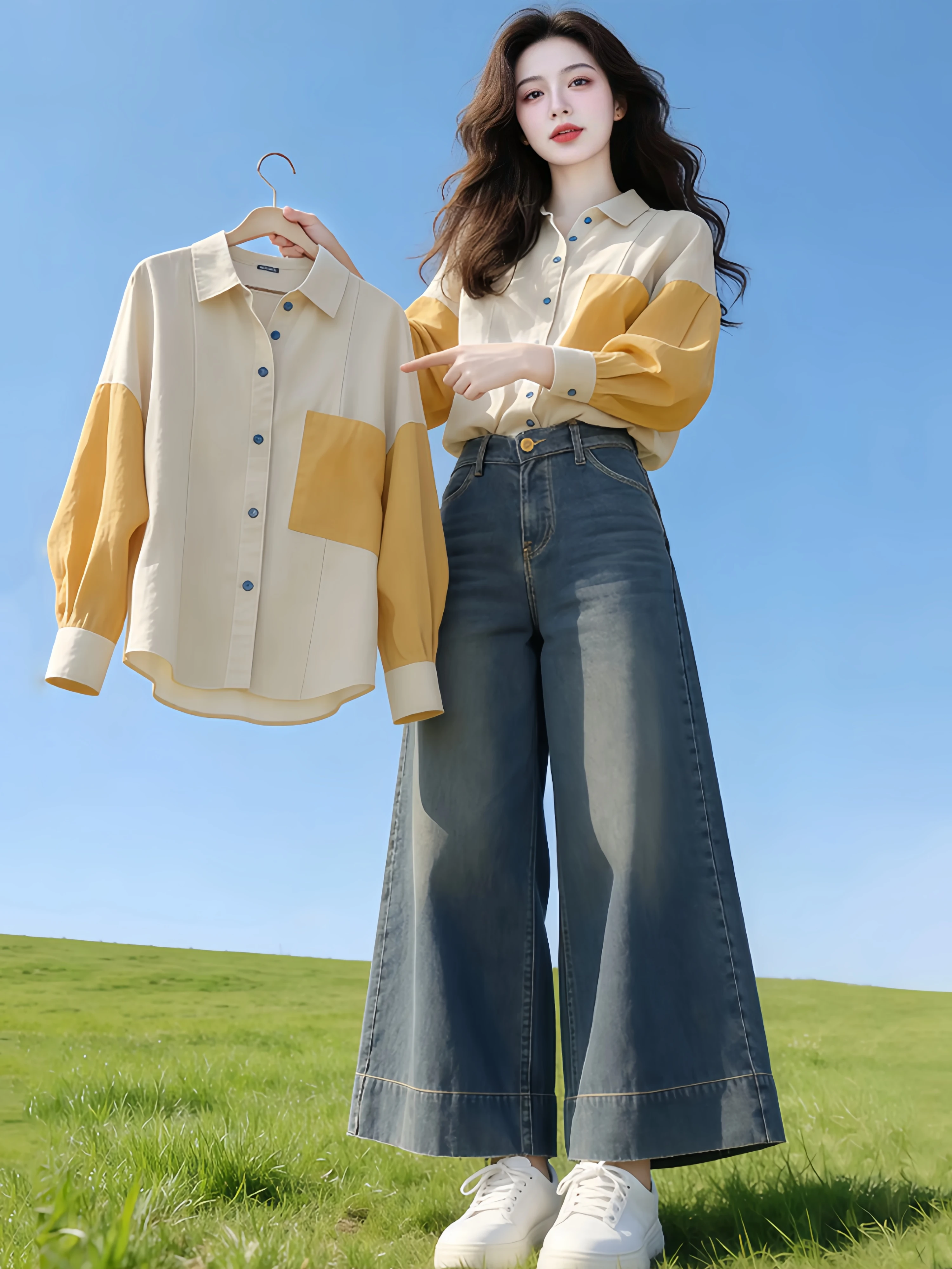 Casual Style Women's Shirt Stand Collar Loose Fit Long Sleeve Color Block Design Spring Autumn High Grade Fashion Top
Casual Style Women's Shirt Stand Collar Loose Fit Long Sleeve Color Block Design Spring Autumn High Grade Fashion Top