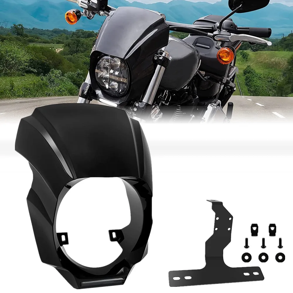 Motorcycle Black Headlight Fairing Cover With DRL Parking Light For Softail Breakout FXBR FXBRS 2018-2021 Accessories
Motorcycle Black Headlight Fairing Cover With DRL Parking Light For Softail Breakout FXBR FXBRS 2018-2021 Accessories