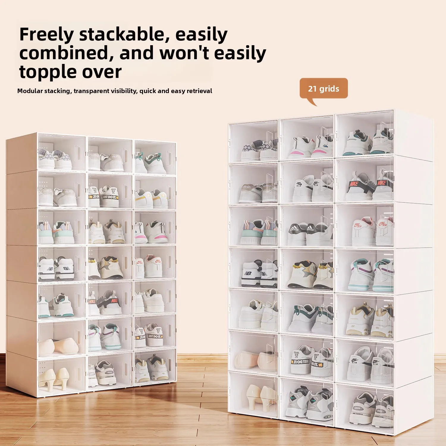 Lid storage box simple shoe rack transparent shoe cabinet folding induction box
Lid storage box simple shoe rack transparent shoe cabinet folding induction box