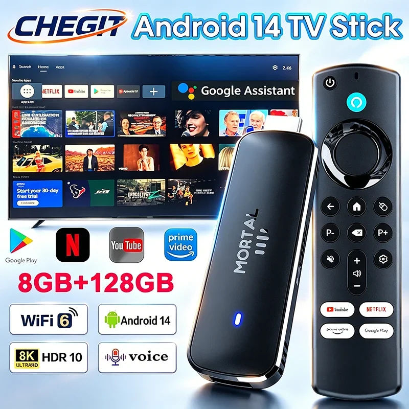 2026 New Q8 Smart Android TV Stick Rockchip RK3518 with Wifi6 Dual Brand 8GB 128GB 8K 3D HDR Google Voice Remote DC 5V 2A
2026 New Q8 Smart Android TV Stick Rockchip RK3518 with Wifi6 Dual Brand 8GB 128GB 8K 3D HDR Google Voice Remote DC 5V 2A