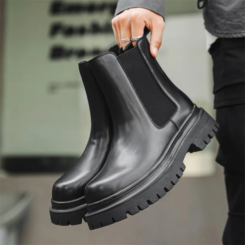 Мужские модные высокие ботинки челси для ночных клубов, слипоны из натуральной кожи, ковбойские ботинки на платформе, крутые длинные мотоциклетные ботинки
Мужские модные высокие ботинки челси для ночных клубов, слипоны из натуральной кожи, ковбойские ботинки на платформе, крутые длинные мотоциклетные ботинки
