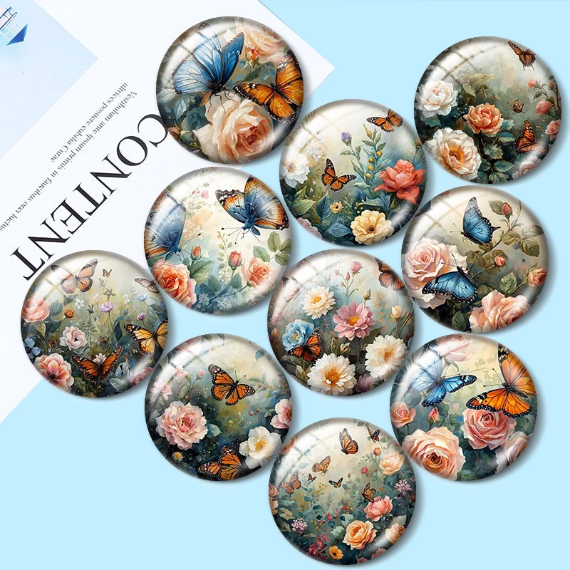 Butterfly Floral 12/18/20/25mm glass cabochon bracelet pendant rings for jewelry demo earrings back Making findings
Butterfly Floral 12/18/20/25mm glass cabochon bracelet pendant rings for jewelry demo earrings back Making findings