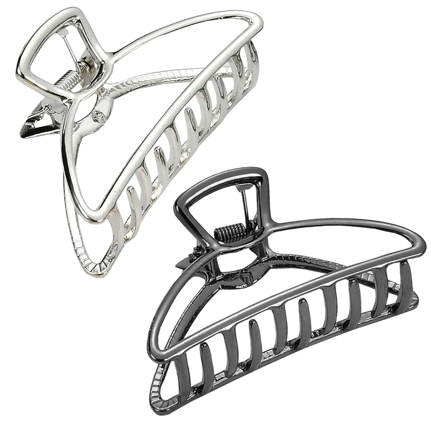 Metal Hair Clips Barrette Clamp for Women (2 pcs, Black & Silver)
Metal Hair Clips Barrette Clamp for Women (2 pcs, Black & Silver)
