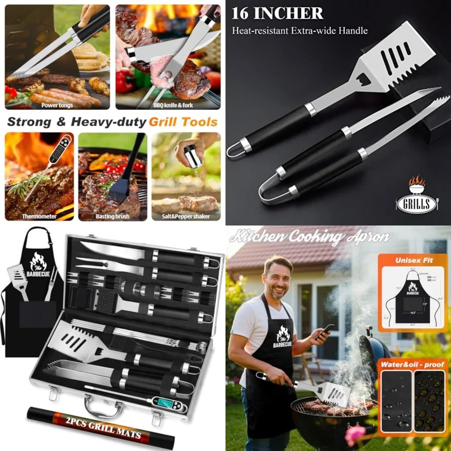 26pcs Grilling Gifts for Men, Dad Gifts for Father's Day, Stainless Steel BBQ Grill Accessories Tools Set, Heavy Duty BBQ Utens
26pcs Grilling Gifts for Men, Dad Gifts for Father's Day, Stainless Steel BBQ Grill Accessories Tools Set, Heavy Duty BBQ Utens