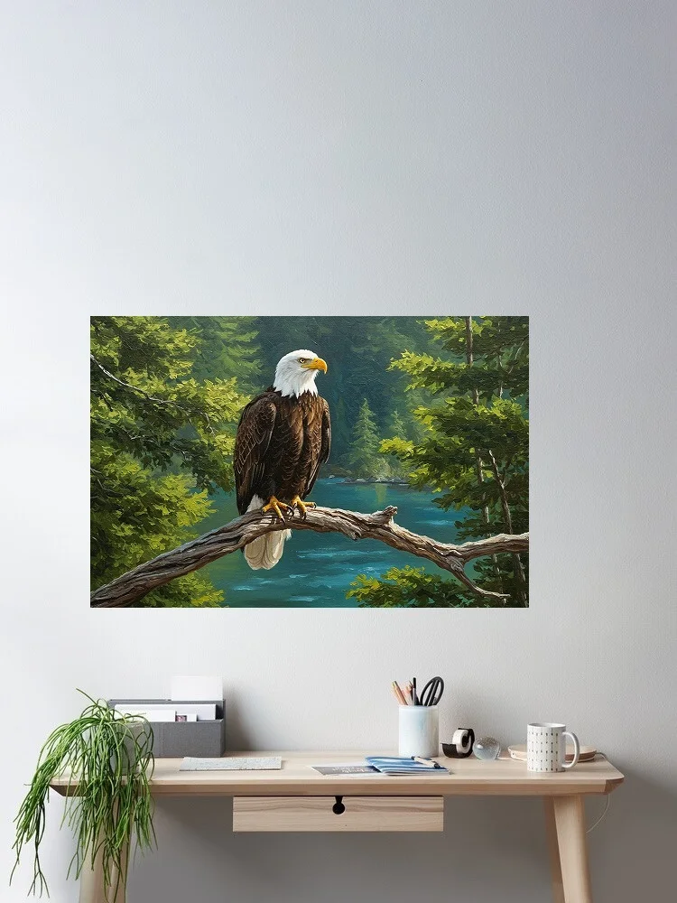 Bald Eagle High On A Branch Painting, Print Art Canvas Poster, For Living Room Decor Home Wall Picture
Bald Eagle High On A Branch Painting, Print Art Canvas Poster, For Living Room Decor Home Wall Picture