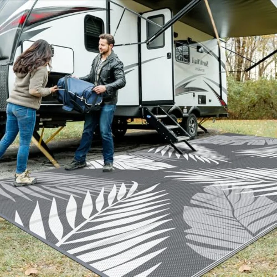 Outdoor Rug 10' x 20' Waterproof for Patios, Reversible Plastic Straw Rug in Grey White, UV-Resistant Quick-Drying for RV, Deck
Outdoor Rug 10' x 20' Waterproof for Patios, Reversible Plastic Straw Rug in Grey White, UV-Resistant Quick-Drying for RV, Deck