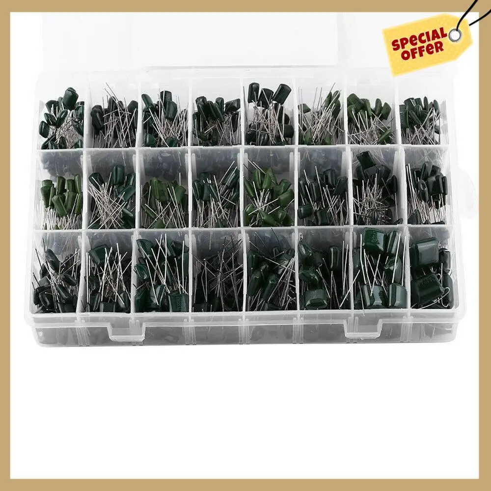 Stable Performance-660Pcs 24 Values 100V 2A221-2A474 Polyester Film Capacitor Assortment Pack Kit
Stable Performance-660Pcs 24 Values 100V 2A221-2A474 Polyester Film Capacitor Assortment Pack Kit