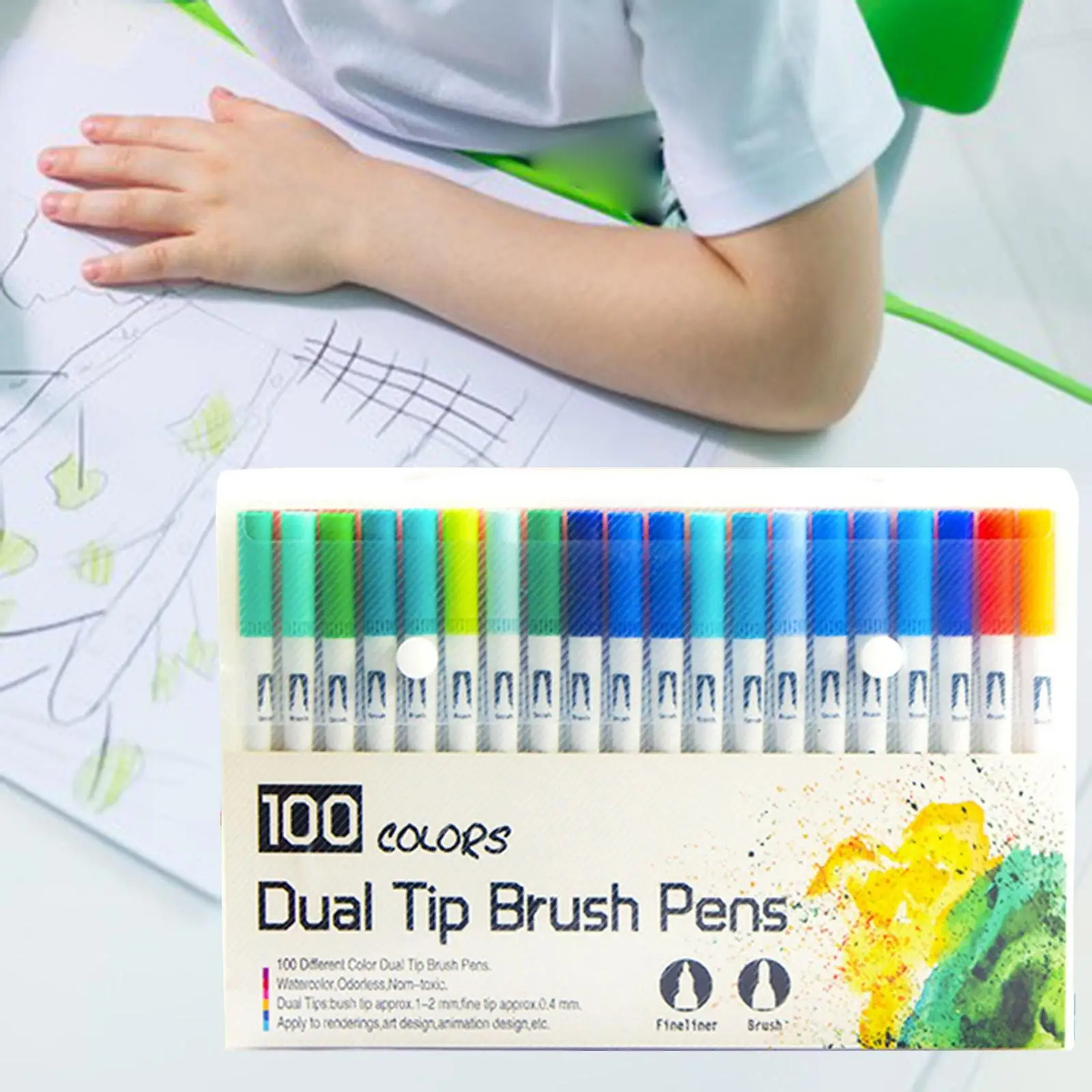 100 Pieces Tip Brush Pens Coloring Writing for Child Manga Calligraphy
100 Pieces Tip Brush Pens Coloring Writing for Child Manga Calligraphy