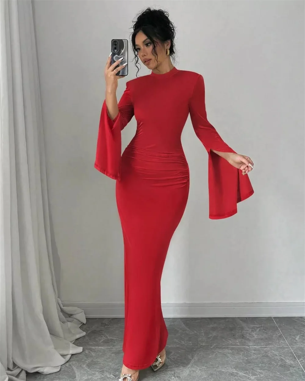 Customized Mermaid Graceful Jersey Evening Dress Simple Crew Neck Long Sleeves Prom Dress Modern Sweep Train Party Dress
Customized Mermaid Graceful Jersey Evening Dress Simple Crew Neck Long Sleeves Prom Dress Modern Sweep Train Party Dress