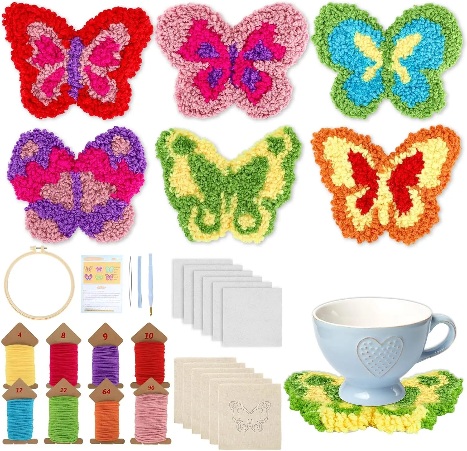 SDOYUNO Punch Needle Kit for Beginners 6pcs Patterns Butterfly Designs Embroidery Punch Needle Coaster Kit for Mom Art Craft
SDOYUNO Punch Needle Kit for Beginners 6pcs Patterns Butterfly Designs Embroidery Punch Needle Coaster Kit for Mom Art Craft