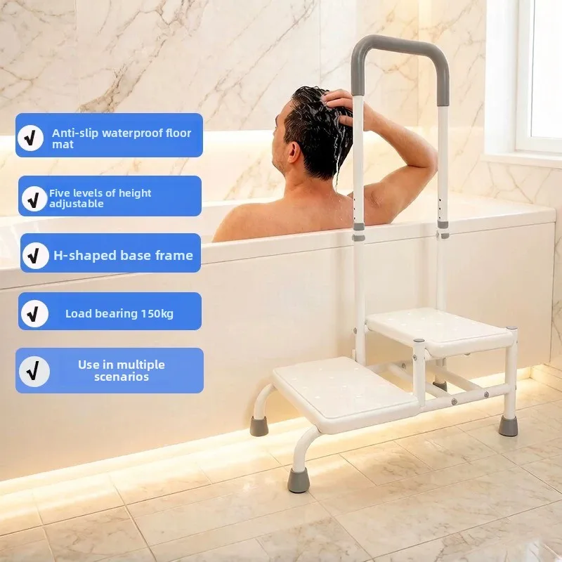 2-Step Stools with Handle for Elderly and Pregnent Heavy Duty Foot Stool for Beds/ Bathtub/ Kitchen Wide Anti-Slip Platform
2-Step Stools with Handle for Elderly and Pregnent Heavy Duty Foot Stool for Beds/ Bathtub/ Kitchen Wide Anti-Slip Platform