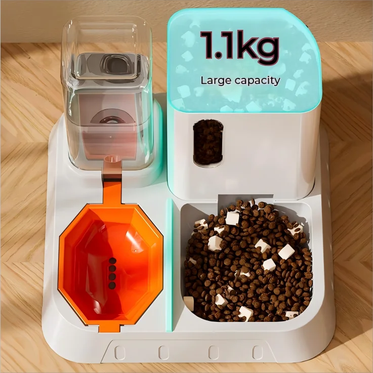 Automatic One-Piece Cat Feeder Dry and Wet Separation Non-Wet Mouth Water Dispenser for Travel Pet Food and Drinking Water
Automatic One-Piece Cat Feeder Dry and Wet Separation Non-Wet Mouth Water Dispenser for Travel Pet Food and Drinking Water
