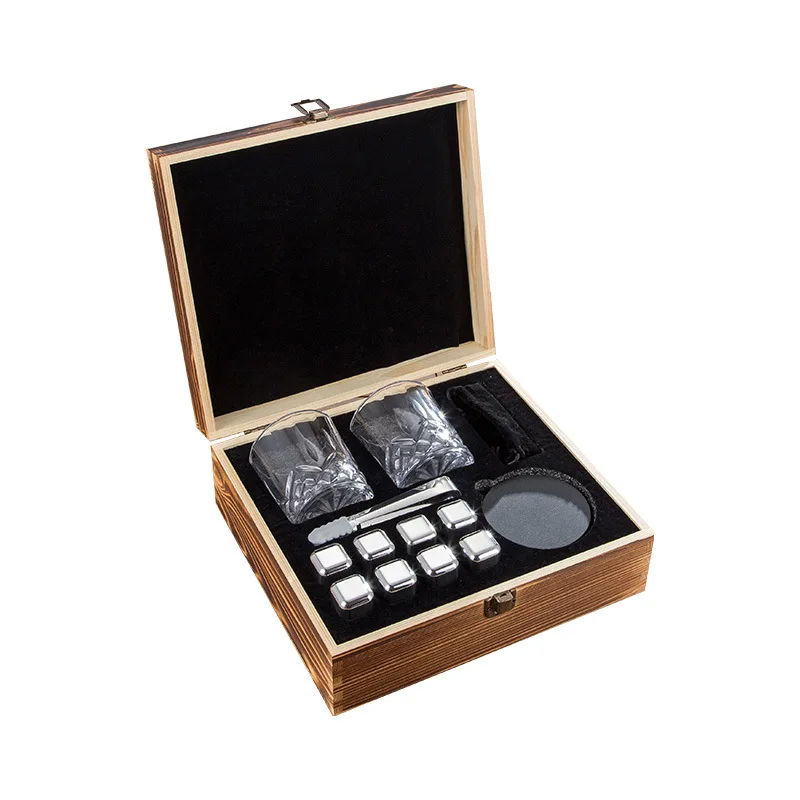 304 Stainless Steel Ice Cubes with Wood Gift Box Logo Engraving Cooling Set
304 Stainless Steel Ice Cubes with Wood Gift Box Logo Engraving Cooling Set