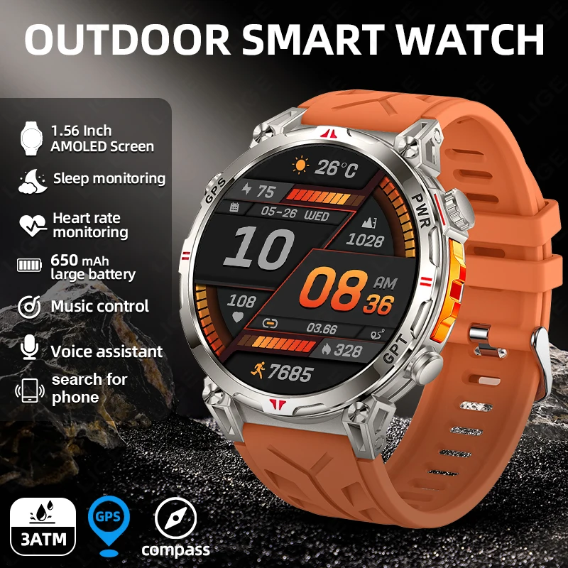 Умные часы LIGE с GPS, профессиональные спортивные часы для мужчин, AMOLED-экран с полным сенсорным управлением, аккумулятор 650 мАч, водонепроницаемость 3ATM, измерение пульса, функция звонков, смарт-часы.
Умные часы LIGE с GPS, профессиональные спортивные часы для мужчин, AMOLED-экран с полным сенсорным управлением, аккумулятор 650 мАч, водонепроницаемость 3ATM, измерение пульса, функция звонков, смарт-часы.