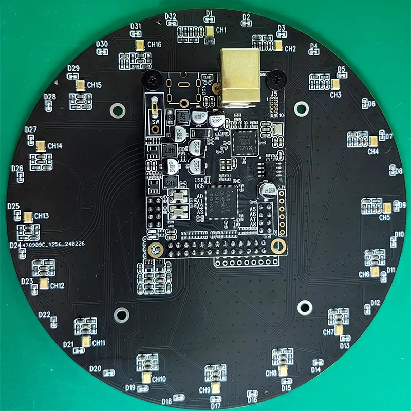 Звуковая карта USB, кольцевое 16-канальное кольцо, микрофонная матрица, ориентация, звукосниматель для конференций, 32 светодиодная индикация ориентации
Звуковая карта USB, кольцевое 16-канальное кольцо, микрофонная матрица, ориентация, звукосниматель для конференций, 32 светодиодная индикация ориентации