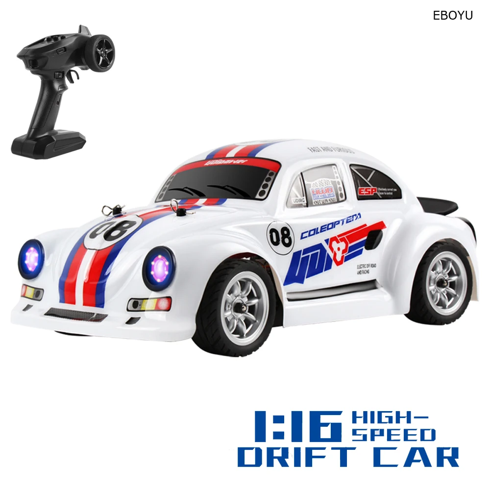 EBOYU 1608 RC Car 1/16 2.4G 4WD 40km/h High Speed RC Drift Car with LED Light On-Road Proportional Control Vehicle Gift Toy
EBOYU 1608 RC Car 1/16 2.4G 4WD 40km/h High Speed RC Drift Car with LED Light On-Road Proportional Control Vehicle Gift Toy