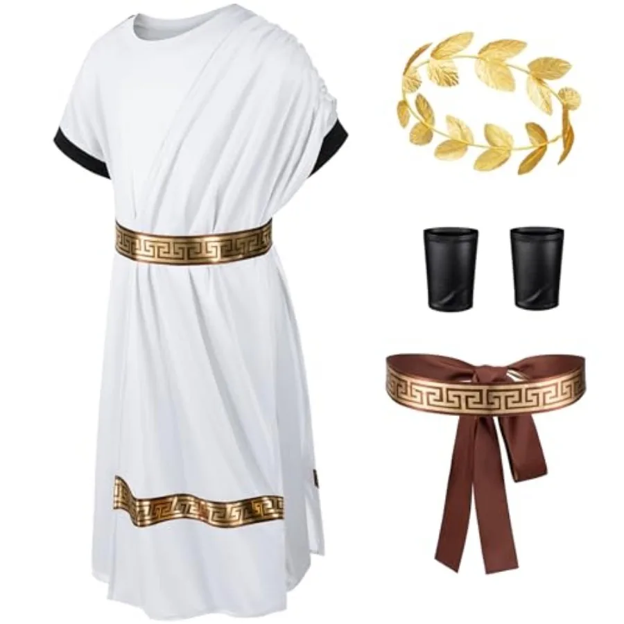 Toga Costume Roman Robe Greek God Outfit Halloween Cosplay Costume Accessories Set
Toga Costume Roman Robe Greek God Outfit Halloween Cosplay Costume Accessories Set
