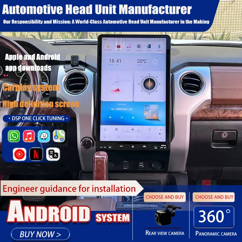 16,8-дюймовый QLED экран для Toyota Tundra 2014-2020 Sequoia Android CarPlay стерео GPS-навигация автомобильный радиоприемник мультимедийный плеер HU
16,8-дюймовый QLED экран для Toyota Tundra 2014-2020 Sequoia Android CarPlay стерео GPS-навигация автомобильный радиоприемник мультимедийный плеер HU