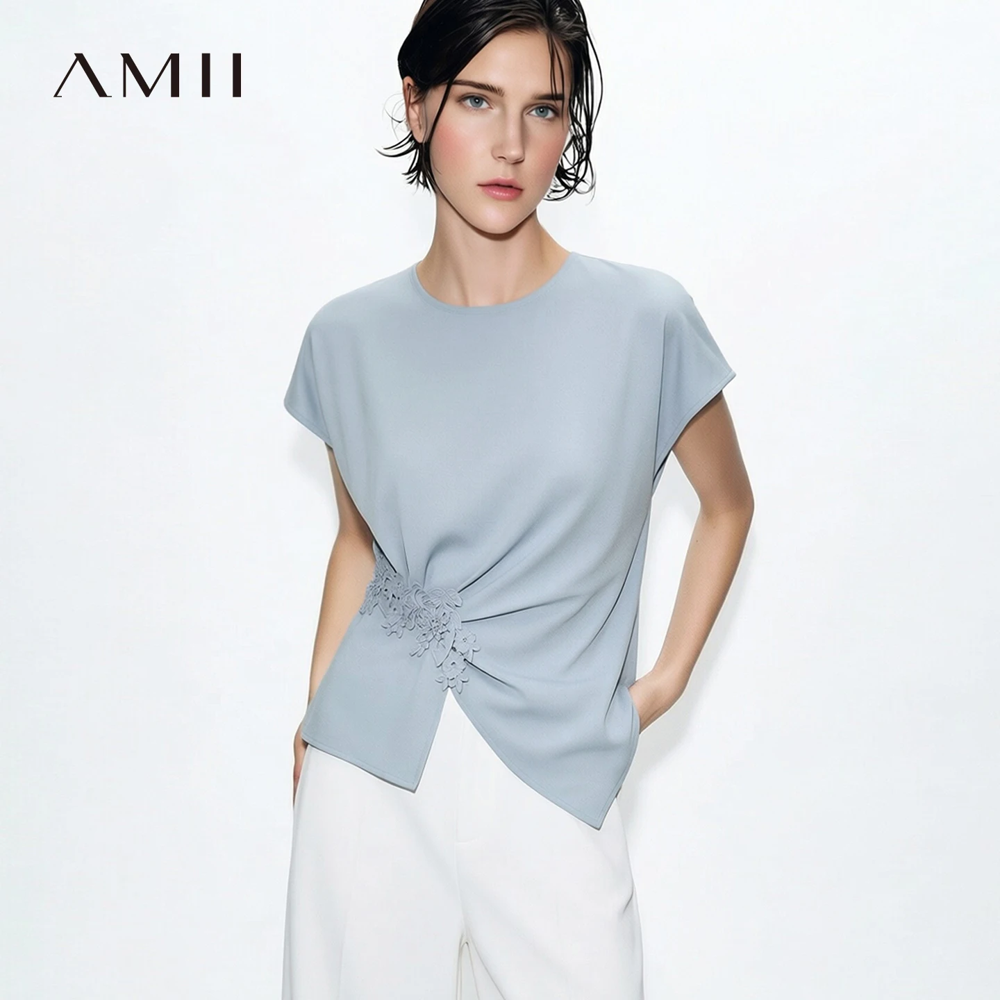 Amii Women's Blouse 2026 Summer New Round Neck Tie Detail Lace Raglan Short Sleeve Chiffon Top Asymmetric Casual Shirt 12622217
Amii Women's Blouse 2026 Summer New Round Neck Tie Detail Lace Raglan Short Sleeve Chiffon Top Asymmetric Casual Shirt 12622217