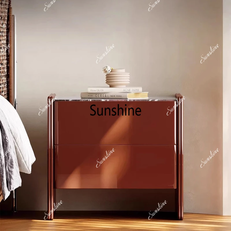 Light luxury high-end marble bedside table High light paint storage side cabinet
Light luxury high-end marble bedside table High light paint storage side cabinet