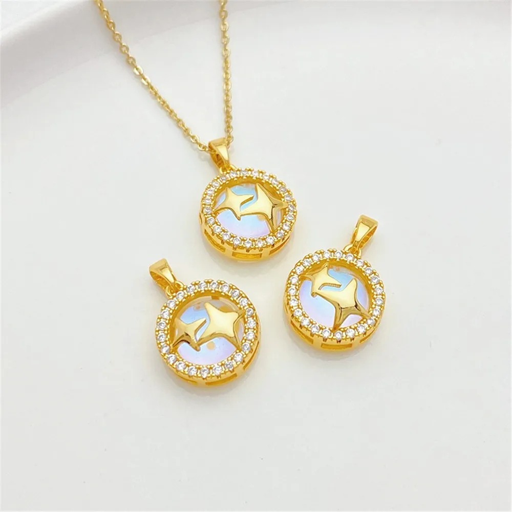 18K Gold-plated Zirconium Aurora Stars Charm Pendant DIY Jewelry Supplies Beads for Necklace Bracelet Craft Accessories
18K Gold-plated Zirconium Aurora Stars Charm Pendant DIY Jewelry Supplies Beads for Necklace Bracelet Craft Accessories