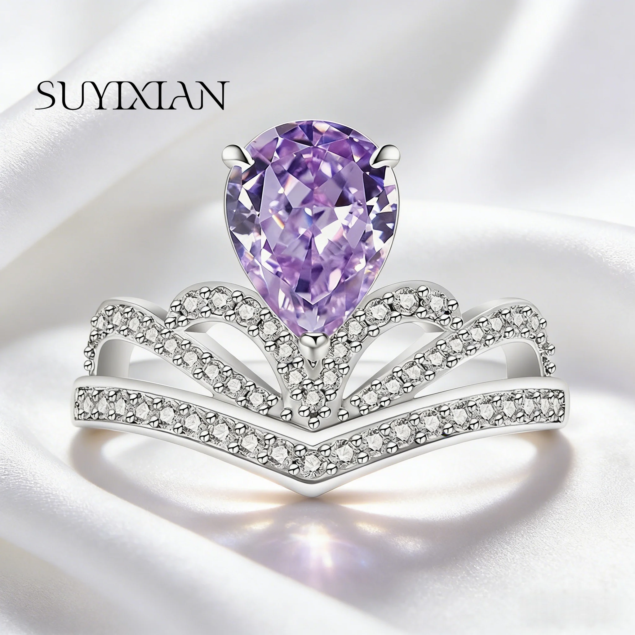 Модное кольцо из стерлингового серебра 925 пробы с кристаллами циркона, огранкой «Ледяной цветок», в форме короны, подарок для девочек на день рождения или годовщину
Модное кольцо из стерлингового серебра 925 пробы с кристаллами циркона, огранкой «Ледяной цветок», в форме короны, подарок для девочек на день рождения или годовщину