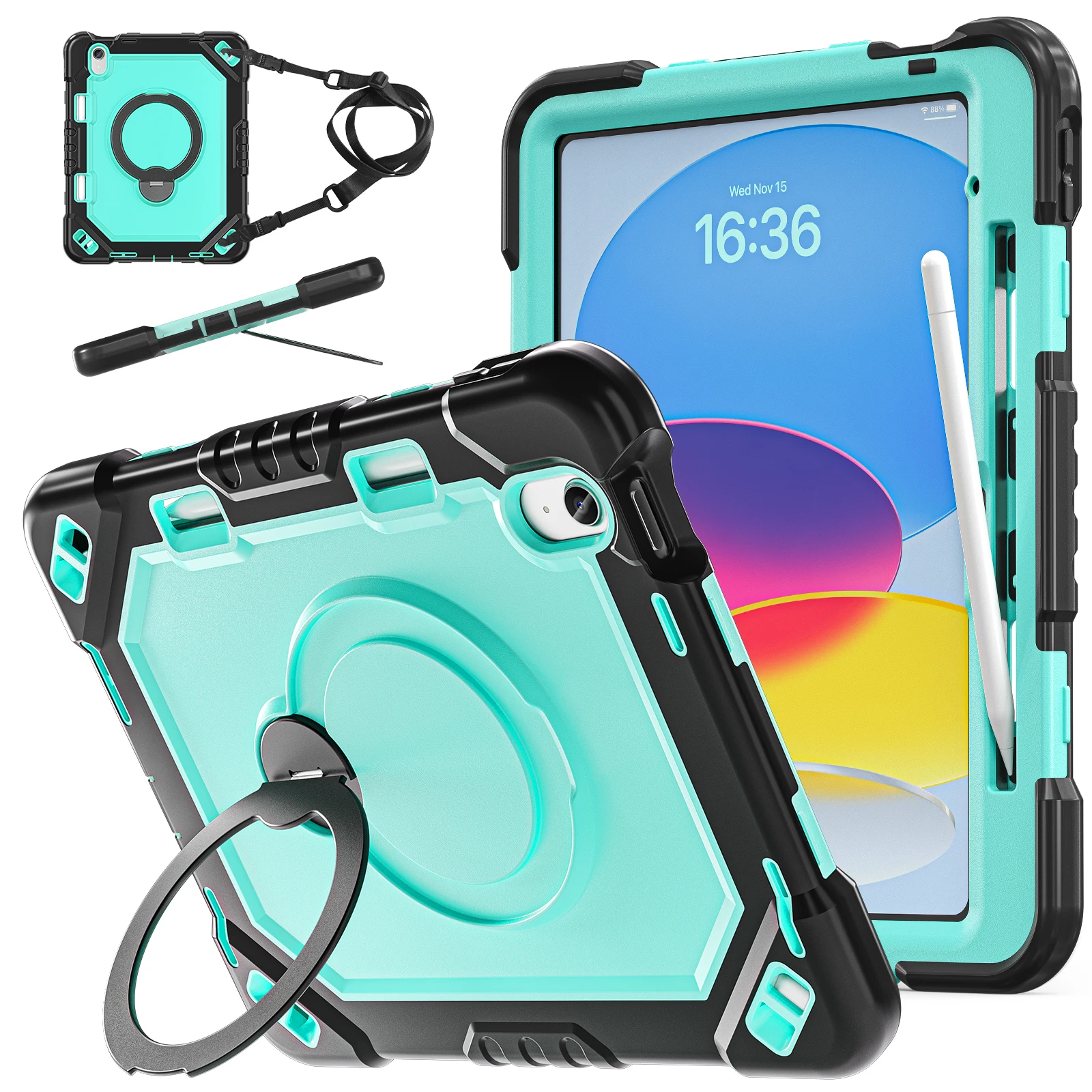 Rotary stand case For Apple iPad 11th Gen 11 inch 2025 A3355 A3356 A3354 hybrid anti-fall cover protective holderith pen slot
Rotary stand case For Apple iPad 11th Gen 11 inch 2025 A3355 A3356 A3354 hybrid anti-fall cover protective holderith pen slot