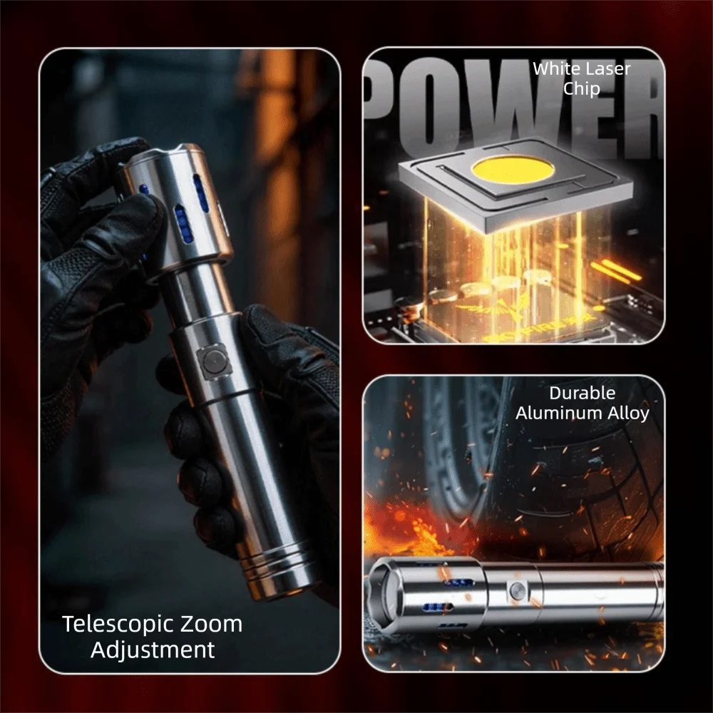 Aluminum Alloy Super-Bright Flashlight Long-Range Super-Bright Long-Range Laser Light Multi-Functional Aluminum Alloy Flashlight
Aluminum Alloy Super-Bright Flashlight Long-Range Super-Bright Long-Range Laser Light Multi-Functional Aluminum Alloy Flashlight