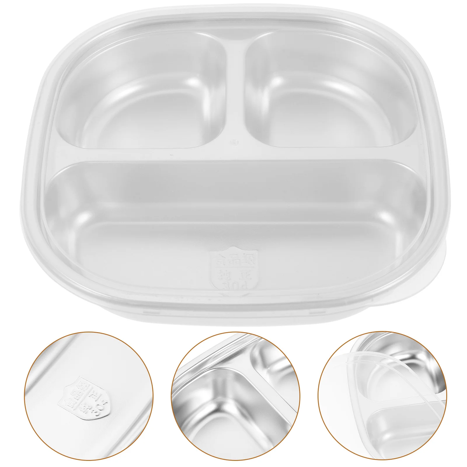 304 Stainless Steel Dining Plates Platter Picnic Lunch Trays Dividers Reusable Food Grade Kitchen Barware Set 
304 Stainless Steel Dining Plates Platter Picnic Lunch Trays Dividers Reusable Food Grade Kitchen Barware Set