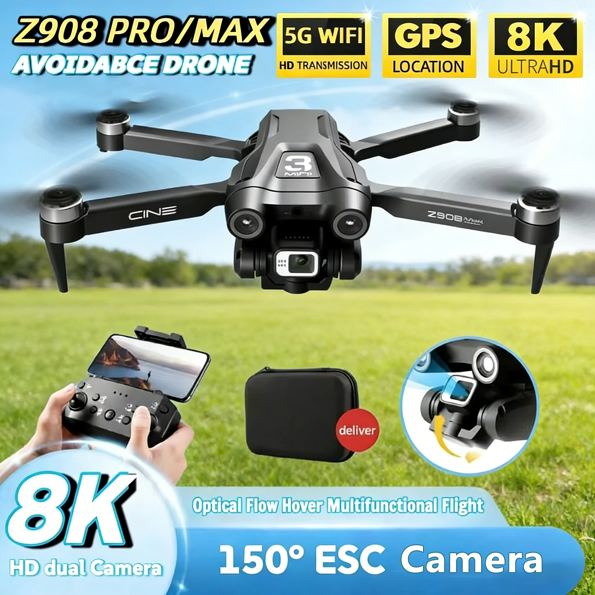 Дрон Z908PRO/MAX с камерой 8K HD, 5G WIFI FPV, бесщеточным двигателем, складной квадрокоптер для профессиональной аэрофотосъемки, радиоуправляемый БПЛА Toygifs
Дрон Z908PRO/MAX с камерой 8K HD, 5G WIFI FPV, бесщеточным двигателем, складной квадрокоптер для профессиональной аэрофотосъемки, радиоуправляемый БПЛА Toygifs