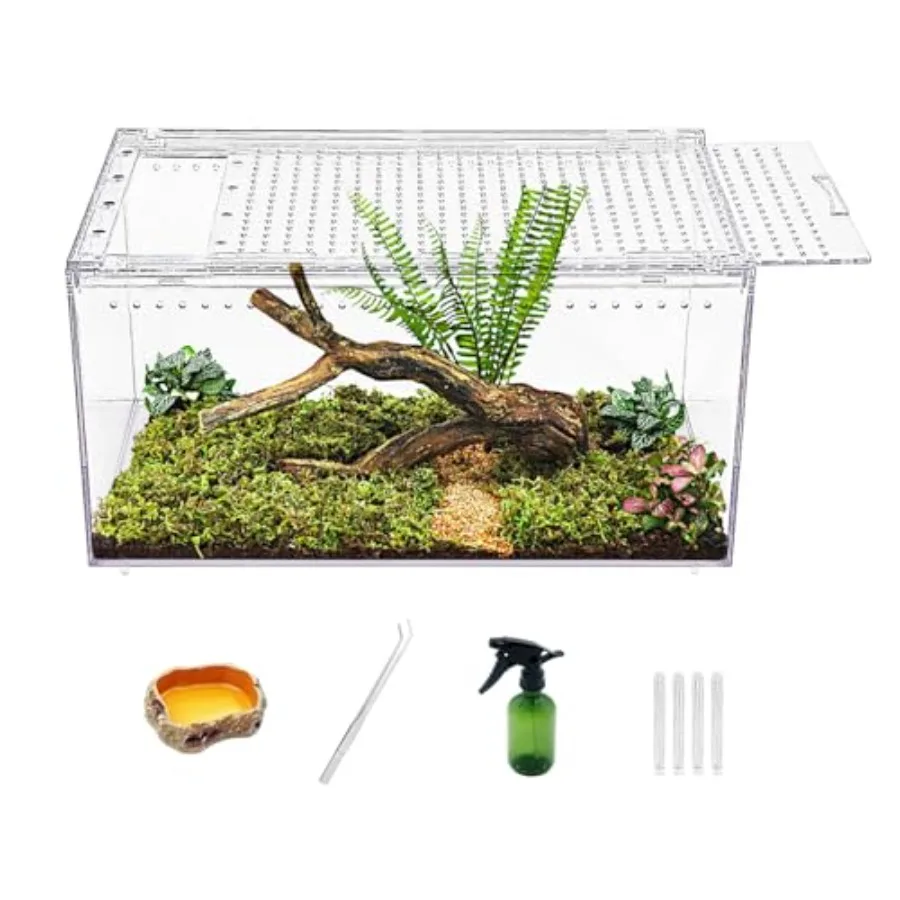 Reptile PC TerrariumTarantula Enclosure Spider Tank with Magnetic Button.16"x10" x 8" Lizard Enclosure Reptile Breeding Tank fo
Reptile PC TerrariumTarantula Enclosure Spider Tank with Magnetic Button.16"x10" x 8" Lizard Enclosure Reptile Breeding Tank fo