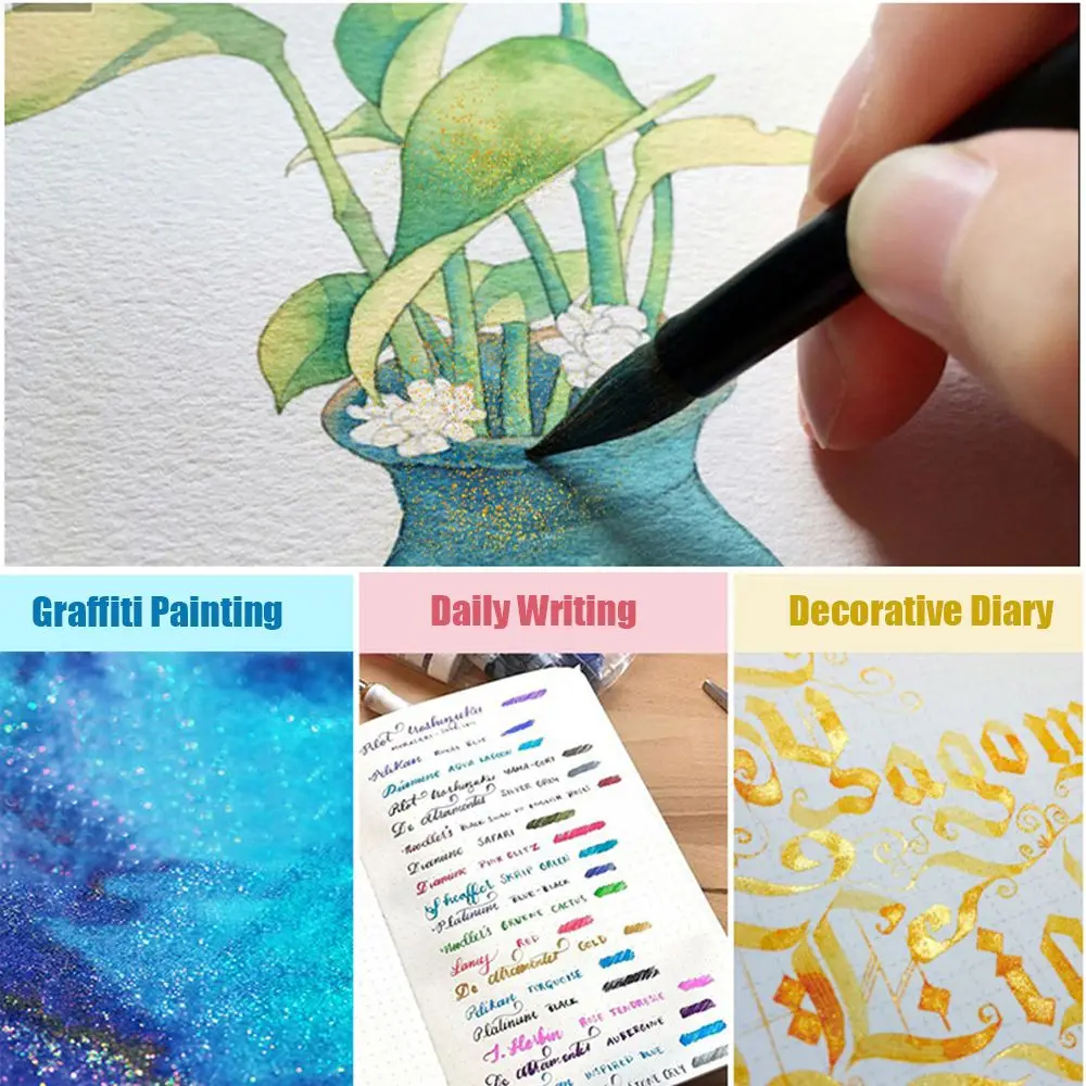 5ml New Stationery School Supplies Non Carbon Colored Ink Signature Pen Glitter Painting
5ml New Stationery School Supplies Non Carbon Colored Ink Signature Pen Glitter Painting
