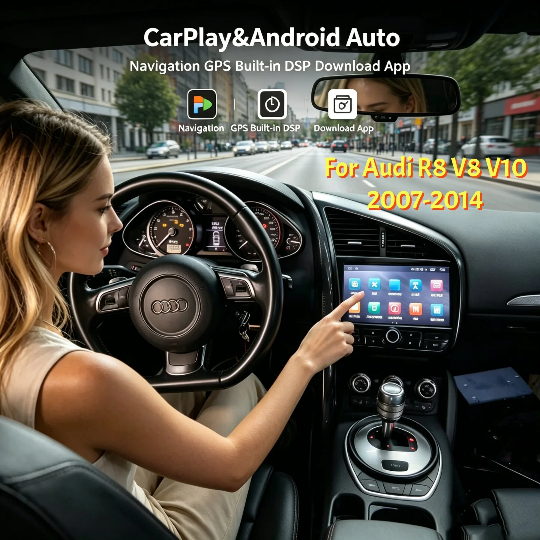 Android Car Stereo For Audi R8 V8 V10 2007- 2014 Touch Screen GPS Navigation GPS Radio Multimedia Player Auto Audio Head Unit