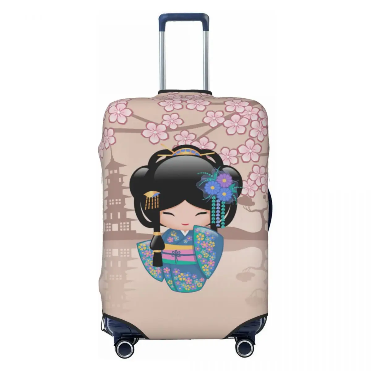 Чехол для чемодана с изображением куклы Кокэши и цветами вишни, пылезащитный, с изображением японской гейши, подходит для чемоданов 18-32 дюймов
Чехол для чемодана с изображением куклы Кокэши и цветами вишни, пылезащитный, с изображением японской гейши, подходит для чемоданов 18-32 дюймов