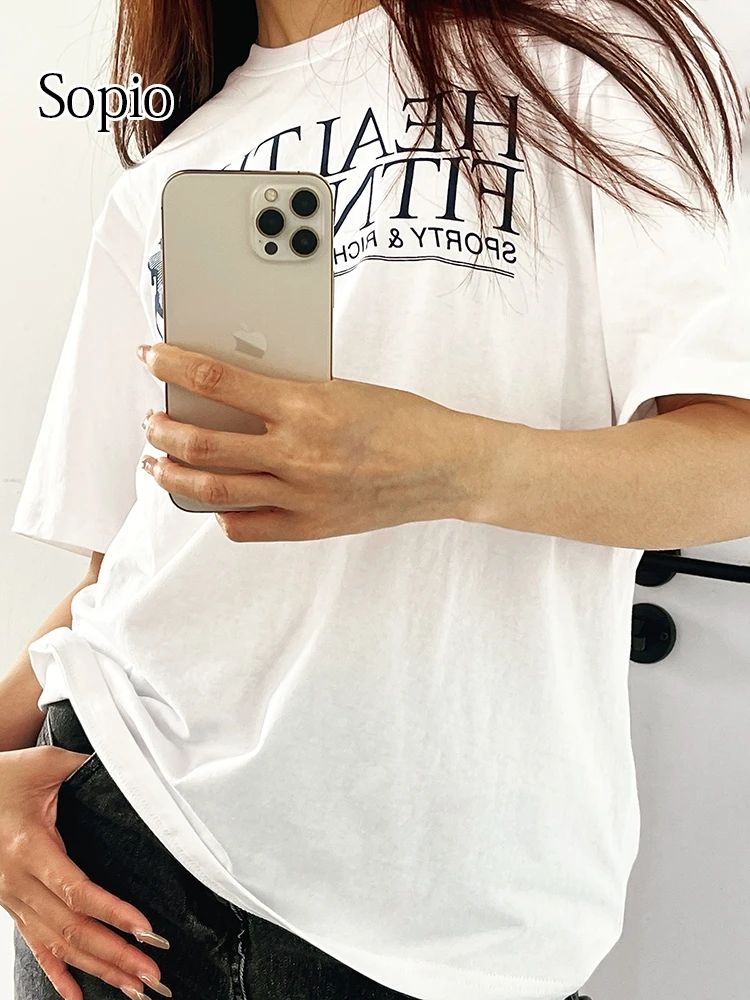 Portrait Running Letter Print Women's T-shirt White Cotton Loose Sport Tee Shirts Summer New Casual Round Neck Tops Street Style
Portrait Running Letter Print Women's T-shirt White Cotton Loose Sport Tee Shirts Summer New Casual Round Neck Tops Street Style