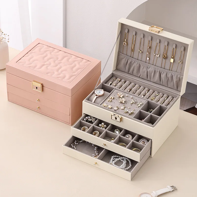 Jewelry Box Leather Multifunctional Multi-layer Drawer Jewelry Box Large Capacity Necklace Ring Jewelry Home Storage Box
Jewelry Box Leather Multifunctional Multi-layer Drawer Jewelry Box Large Capacity Necklace Ring Jewelry Home Storage Box