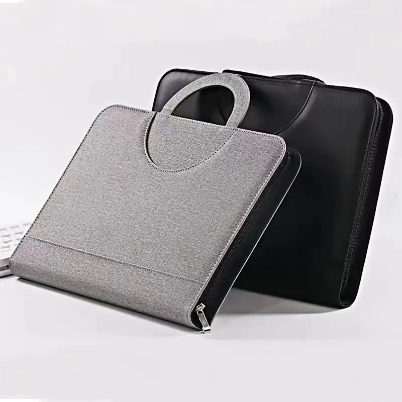 PU leather A4 zipper calculator binder conference file pad folder briefcase tablet portable circular handle file bag
PU leather A4 zipper calculator binder conference file pad folder briefcase tablet portable circular handle file bag