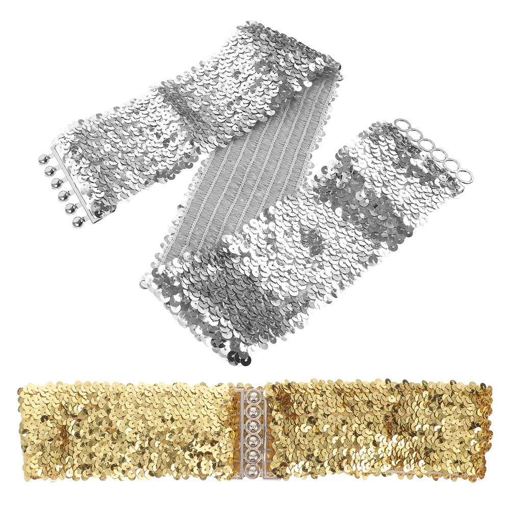 2Pcs Wide Sequin Belt Sparkling Glitter Elastic Waist Cincher for Women Formal Dresses Dance Party Prom Decor Women Waist Belt
2Pcs Wide Sequin Belt Sparkling Glitter Elastic Waist Cincher for Women Formal Dresses Dance Party Prom Decor Women Waist Belt