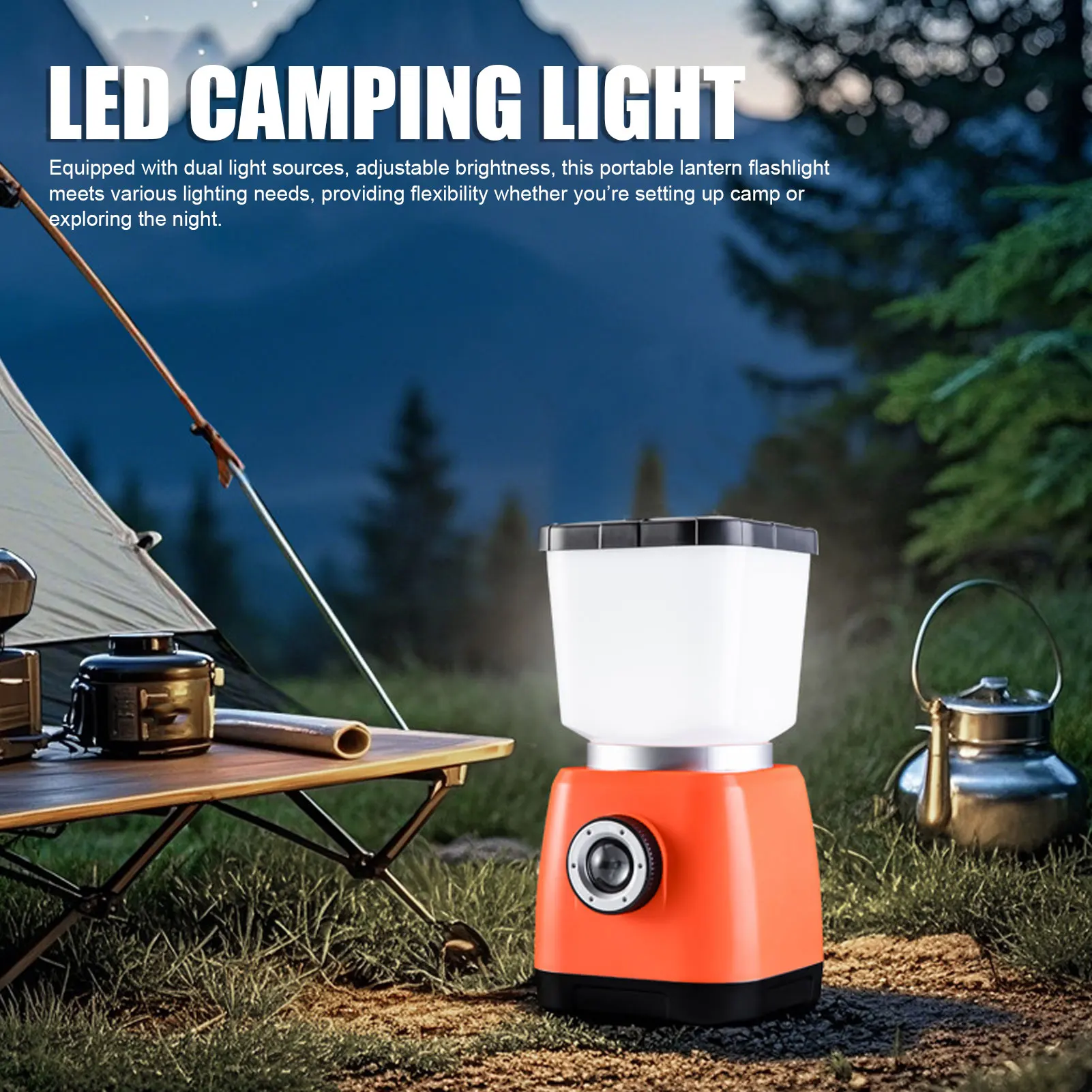 Rechargeable Camping Lantern LED Camping Light Adjustable Brightness Dual Light Source Waterproofing Portable Hook for Outdoor
Rechargeable Camping Lantern LED Camping Light Adjustable Brightness Dual Light Source Waterproofing Portable Hook for Outdoor
