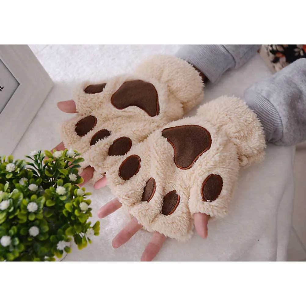 Warm Cat Claw Fingerless Gloves Half Finger Mittens Thick Soft Winter Gloves Adjustable Rope Touchscreen Compatible Gift Beige
Warm Cat Claw Fingerless Gloves Half Finger Mittens Thick Soft Winter Gloves Adjustable Rope Touchscreen Compatible Gift Beige