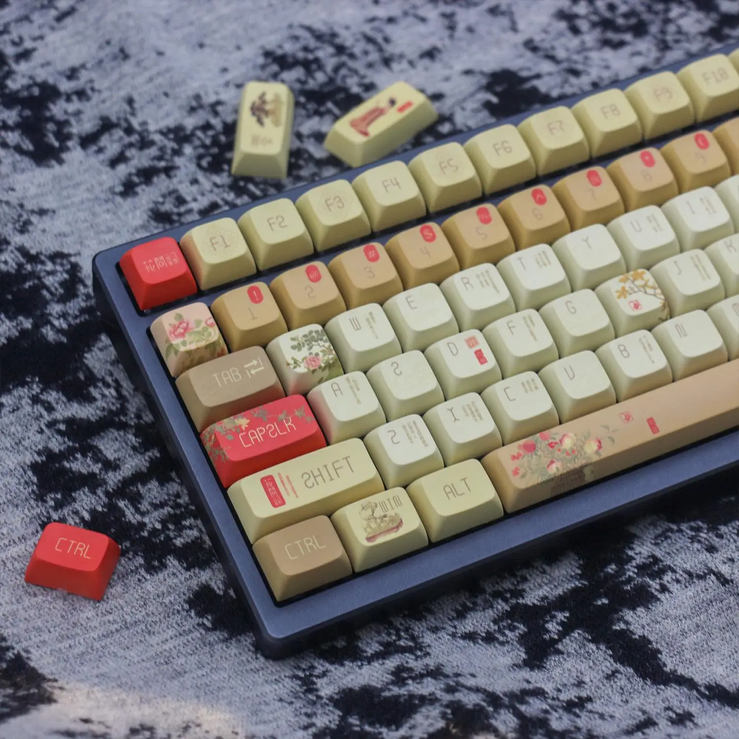 Yellow color scheme PBT five-sided sublimation XDA height 146 keys personalized original keycap
Yellow color scheme PBT five-sided sublimation XDA height 146 keys personalized original keycap