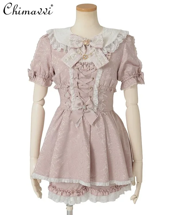 Liz Japanese Mass-Produced Cute Lolita Set Spring Summer New Sweet Jacquard Lace Patchwork Dress Shorts Princess Two-Piece Set
Liz Japanese Mass-Produced Cute Lolita Set Spring Summer New Sweet Jacquard Lace Patchwork Dress Shorts Princess Two-Piece Set