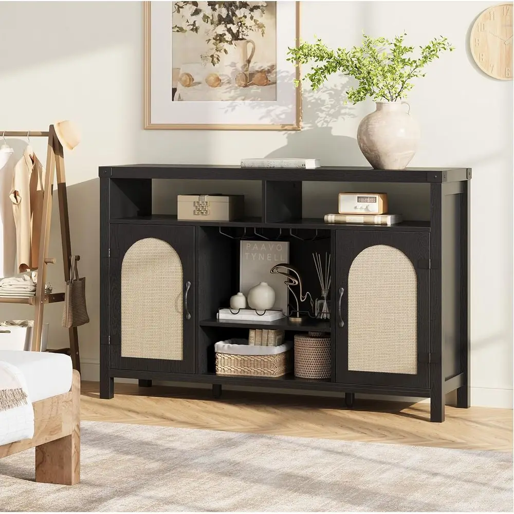 Многофункциональный винный шкаф в стиле фермерского дома 59, 2 дверцами, стеллажами и подстаканниками для гостиной/столовой/кухни, черный
Многофункциональный винный шкаф в стиле фермерского дома 59, 2 дверцами, стеллажами и подстаканниками для гостиной/столовой/кухни, черный